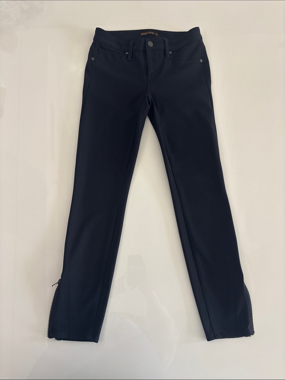 Women’s Black Slim Stretch Pants with Ankle Zippers